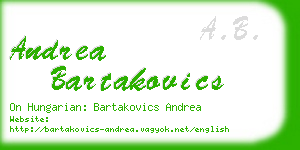 andrea bartakovics business card